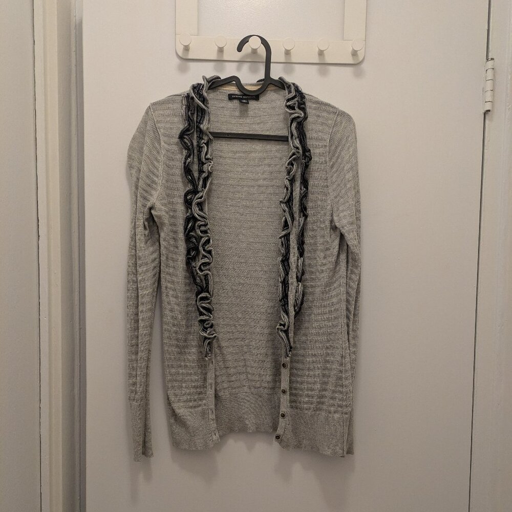 Banana Republic Gray and Black Cardigan with frill detail Size Small Petite